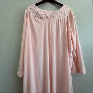Vintage Intimate Pleasures Women’s Nightgown House Dress Embroidered Pink  18
